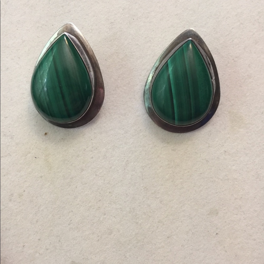 Navajo Tony Guerro 925 Malachite Earrings/Necklace - Picture 2 of 8